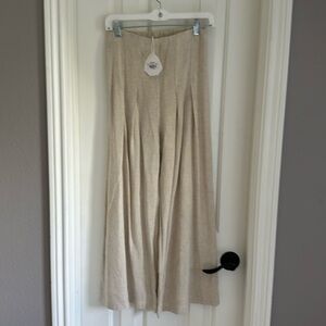 Linen pleated pants